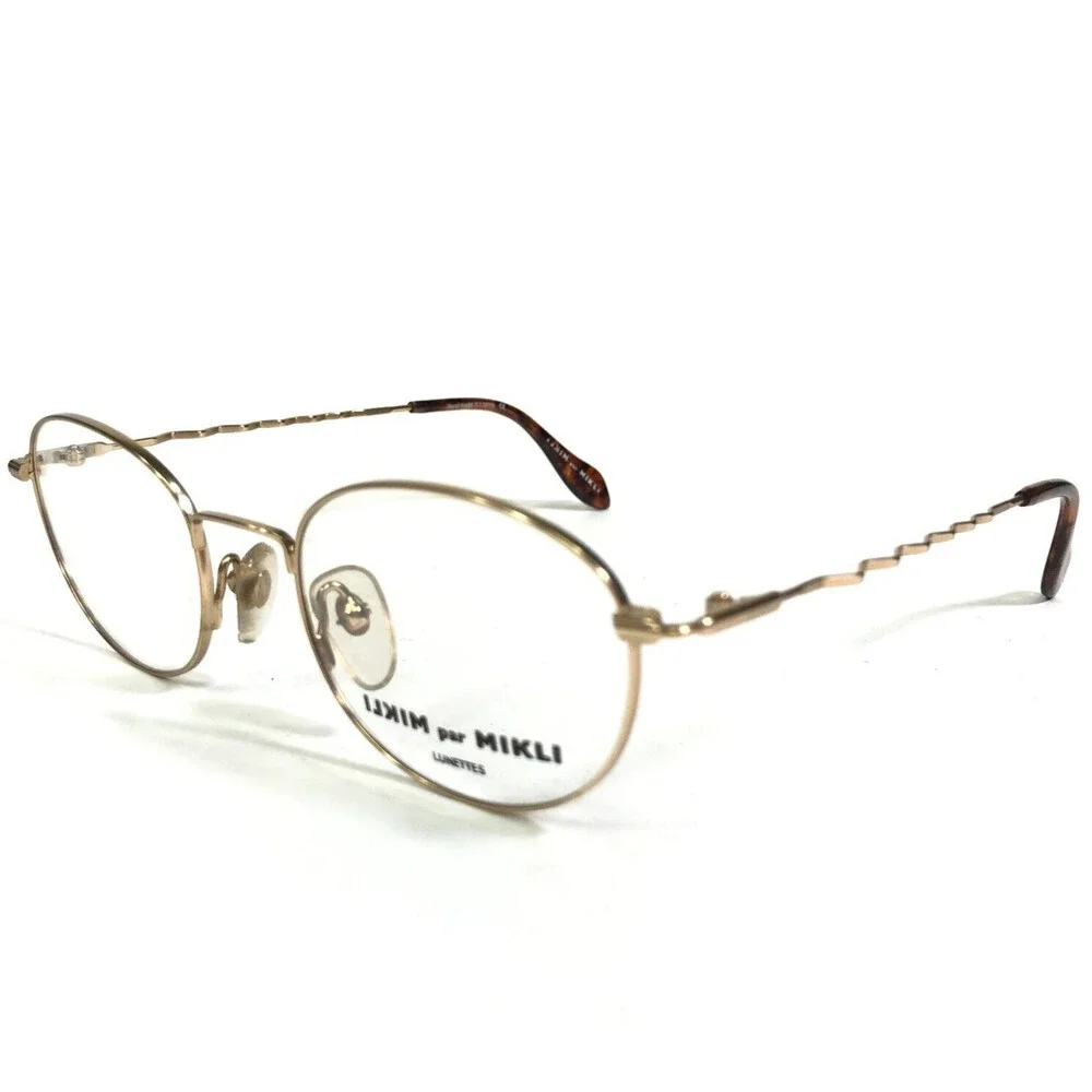 Mikli Eyeglasses Frames 6704 COL 0400 Gold Round Full Wire Rim 48-20-130